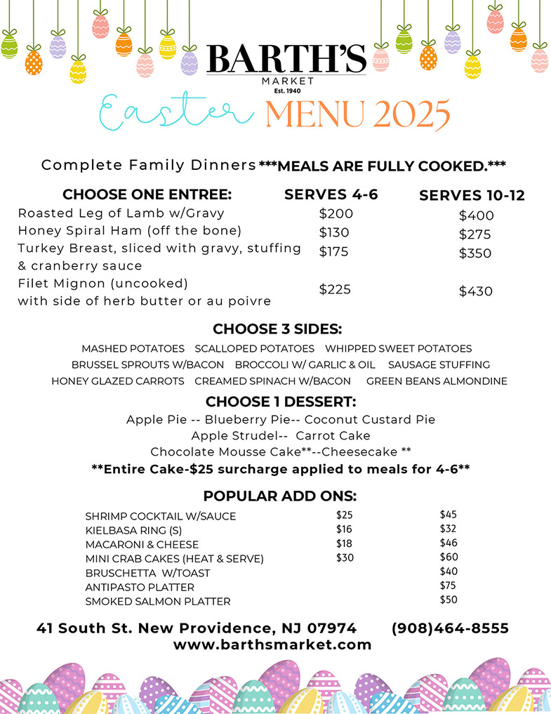 Easter Menu